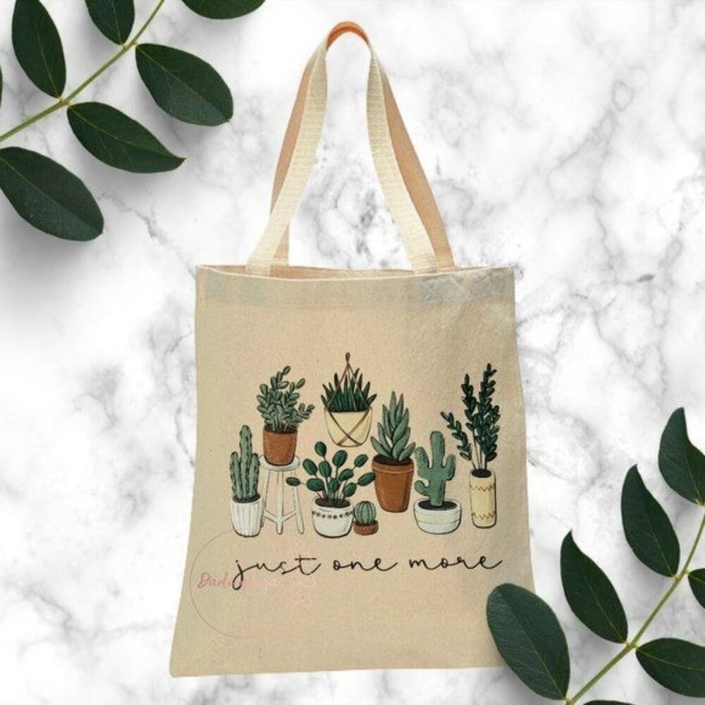 Just One More Reusable Canvas Tote - Natural